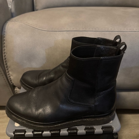 Vince Litton Black Leather Combat Chelsea waterproof Boots 9.5 - Picture 4 of 9